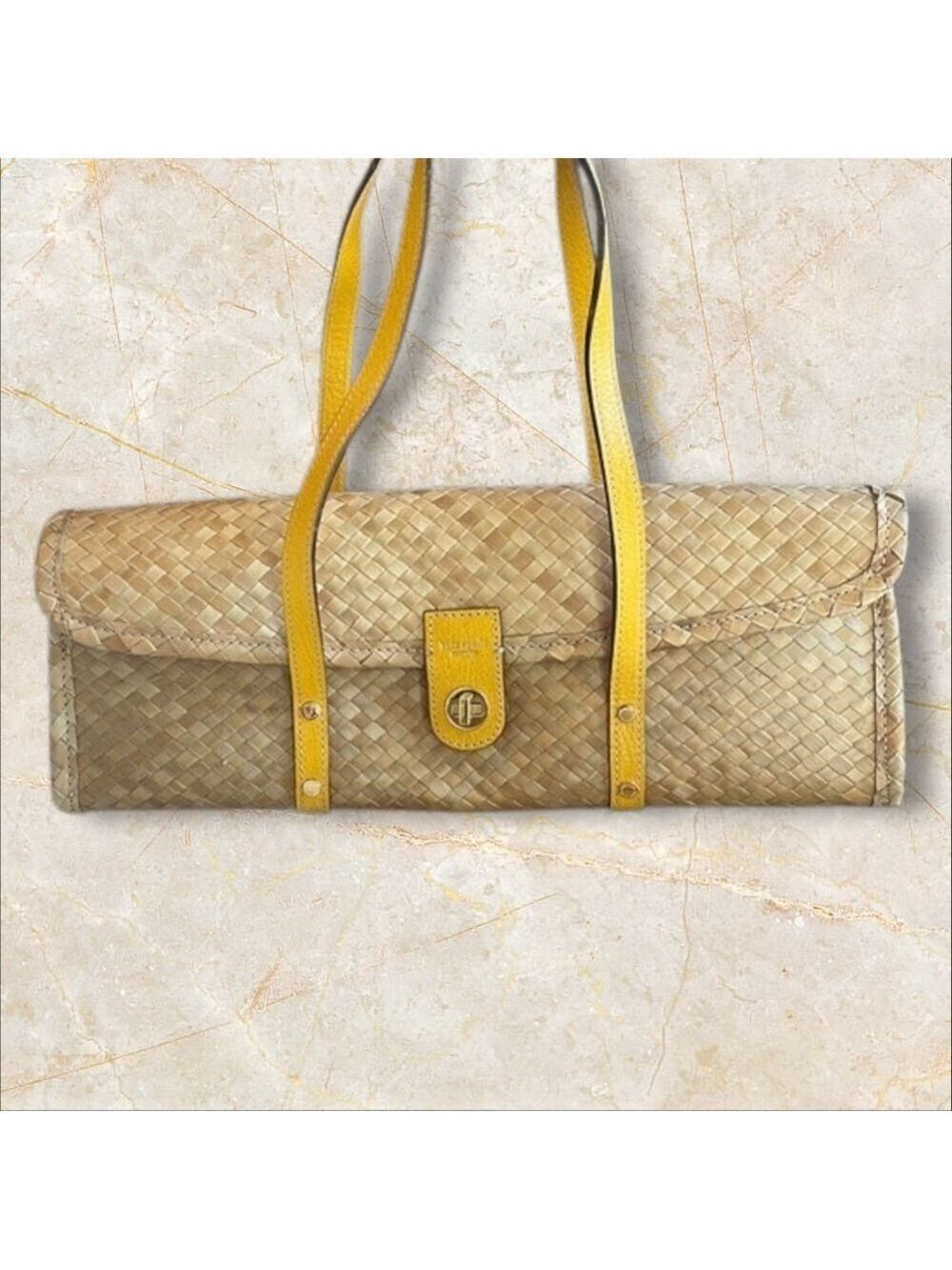 Kate Spade New York Beige Woven Straw Shoulder Bag